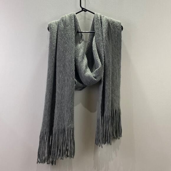 Apt 9 Soft Gray Heavy Winter Scarf Shawl Wrap L80" X W20" Fringe 5" - Picture 6 of 13